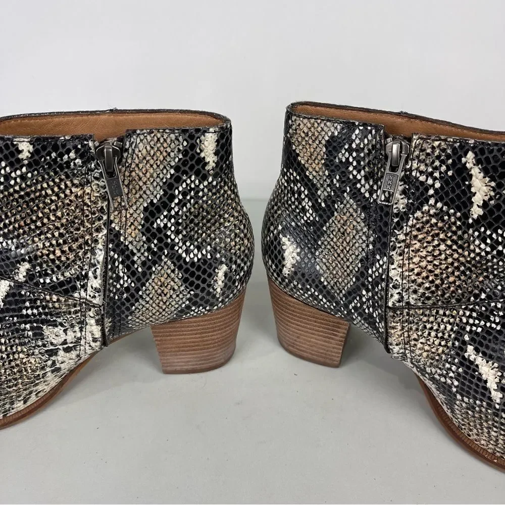 Madewell Snakeskin Print Leather Rosie Ankle Boots Women's Size 7.5